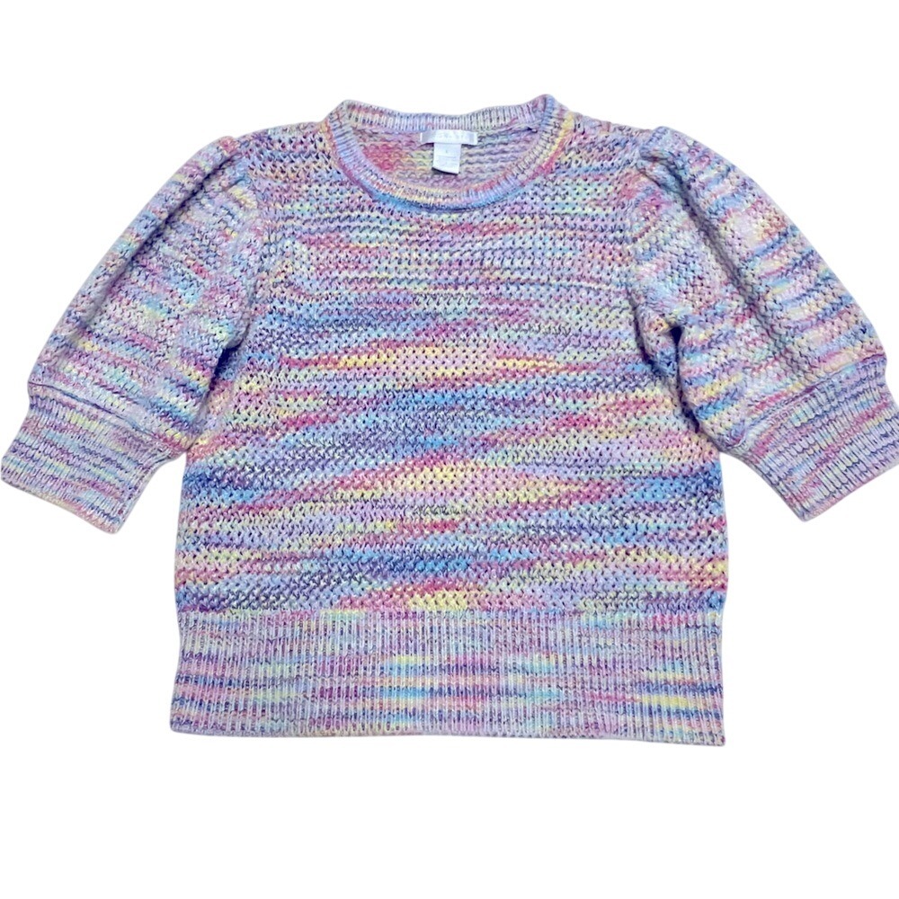 Design History multi-color knit sweater with‎ puff sleeves
